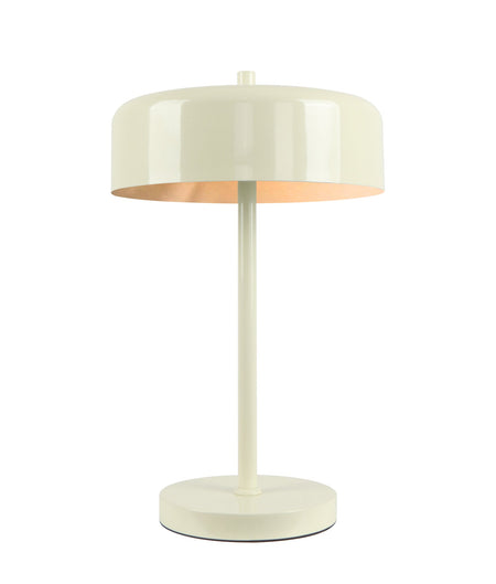 Kello Interior Drum Shade Table Lamp - Glossy Cream