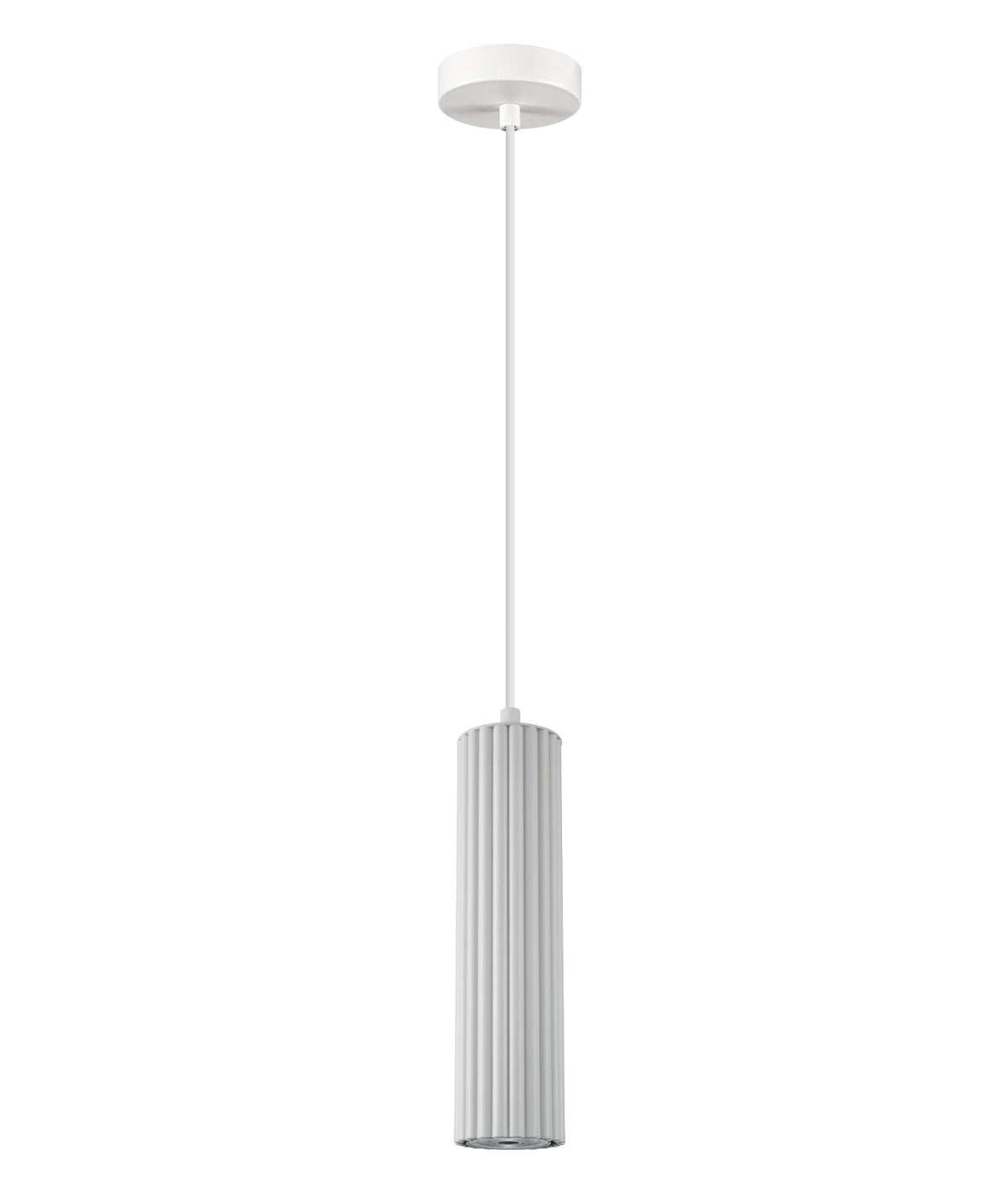 Kolonne Interior GU10 Ribbed Cylinder Pendant Light - White
