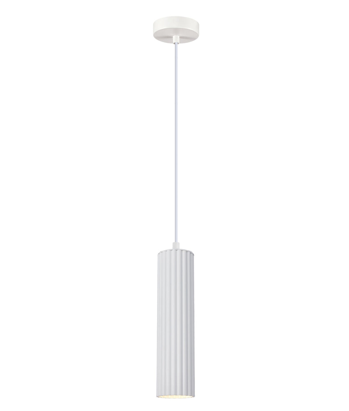 Kolonne Interior GU10 Ribbed Cylinder Pendant Light - White