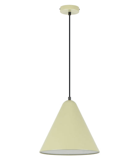 Konus Interior Iron Shade with Frosted Diffuser Pendant Light - Apple Green