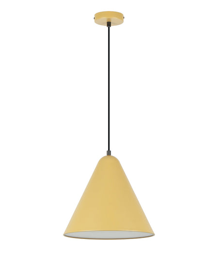 Konus Interior Iron Shade with Frosted Diffuser Pendant Light - Mustard Yellow