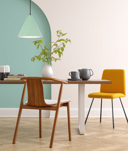 Konus Interior Iron Shade with Frosted Diffuser Pendant Light - Matte Green
