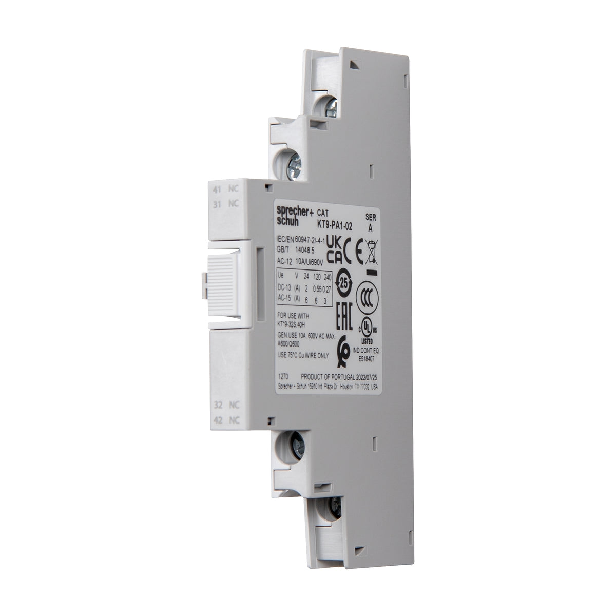 KT9PA120 Side Mount Auxiliary Contact