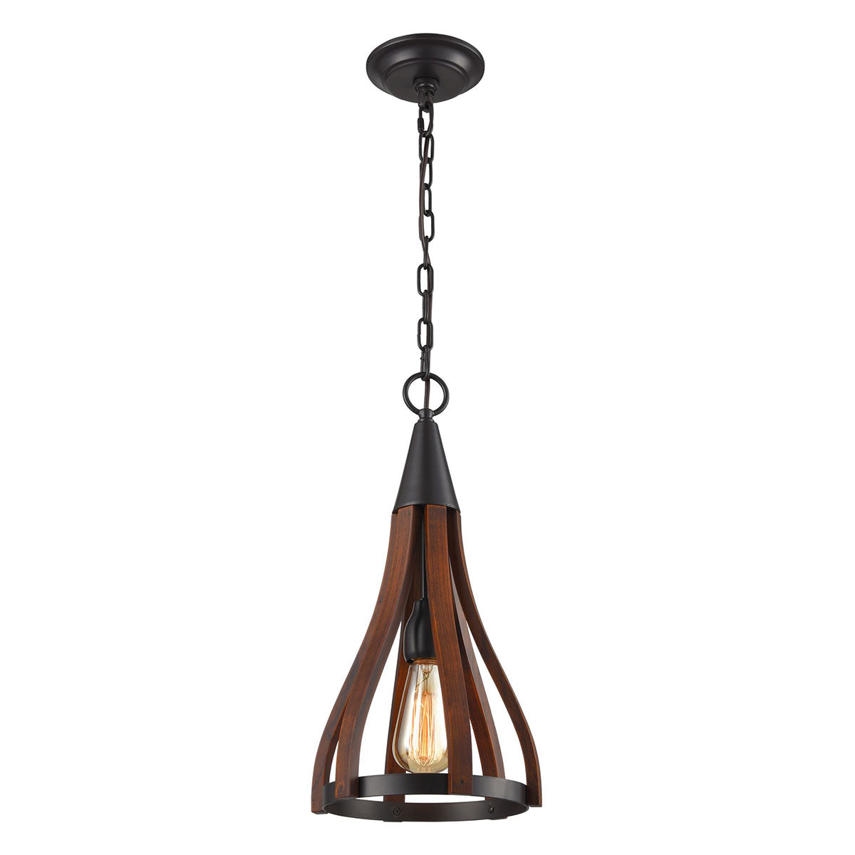 Modern Timber 1 Light Pendant Dark Red