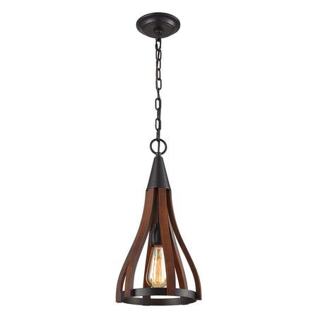 Modern Timber 1 Light Pendant Dark Red