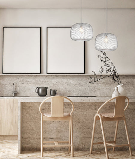 Labu Interior Dome Glass with Segments Pendant Light - Clear