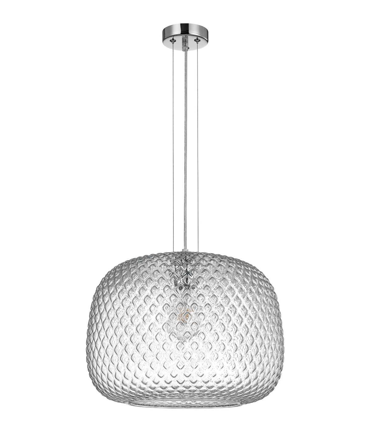 Labu Interior Dome Glass with Segments Pendant Light - Clear