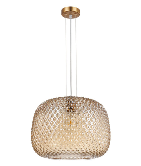 Labu Interior Dome Glass with Segments Pendant Light - Amber