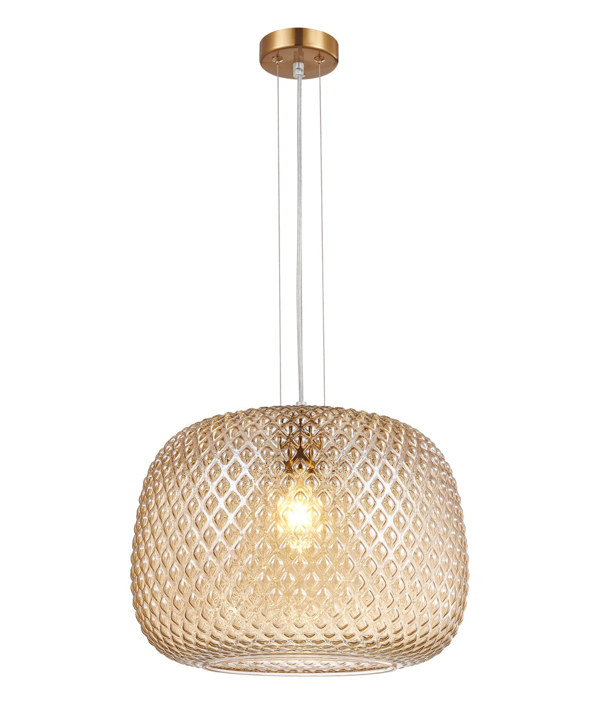Labu Interior Dome Glass with Segments Pendant Light - Amber