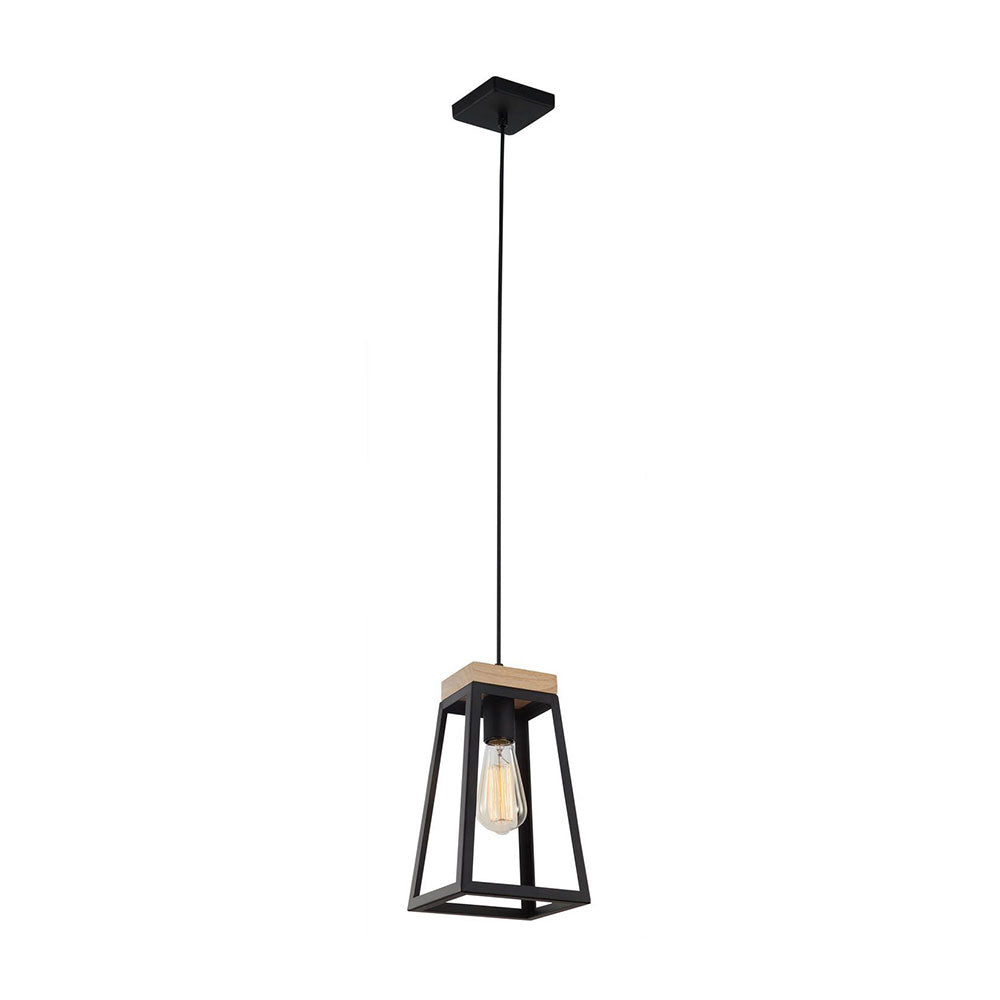 Industrial 1 Light Pendant Black
