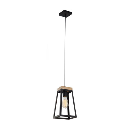 Industrial 1 Light Pendant Black