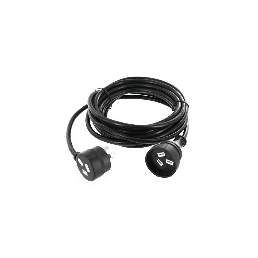 Mains 1 Meter Power Extension Lead Cord Black
