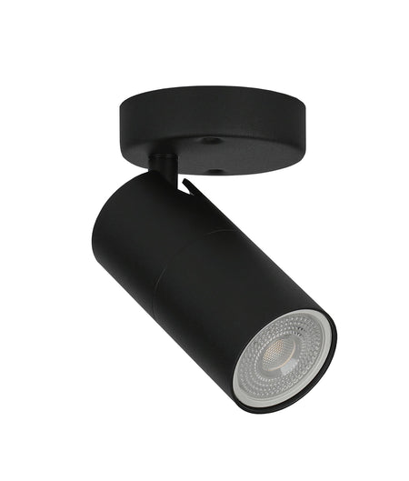 Lengan Interior Single Head Adjustable Round Base Spot Light - Black