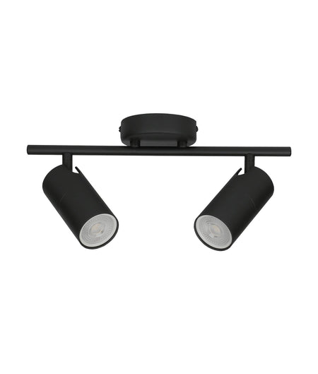Lengan Interior Double Head Adjustable Round Base Spot Light - Black