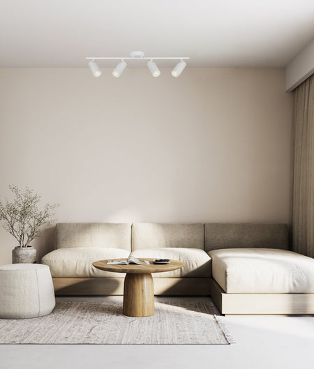 Lengan Interior Four Head Adjustable Round Base Spot Light - White