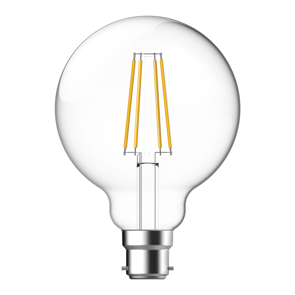 Filament Clear G95 7.5W B22 Dimmable LED Globe / White