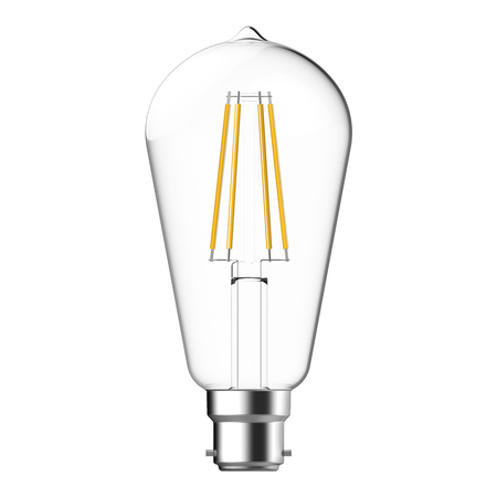 Filament Clear ST64 7.5W B22 Dimmable LED Globe / White