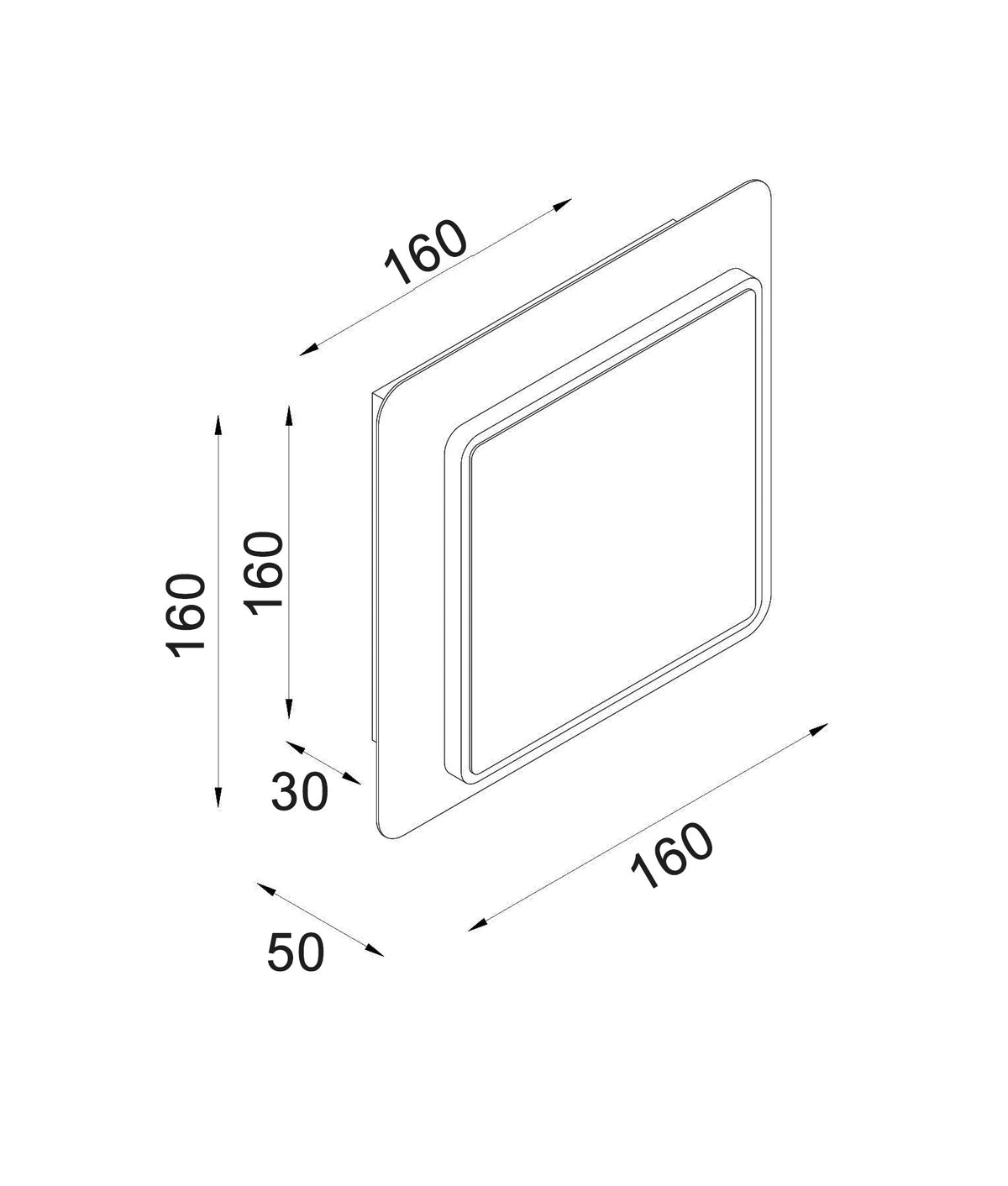 Lima City Series LED Tri-CCT Interior Rotatable Dimmable Wall Light - Square