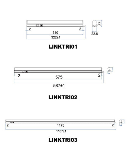 Linktri Interior LED Tri-CCT Linkable T5 Slimline Utility Light - Connector