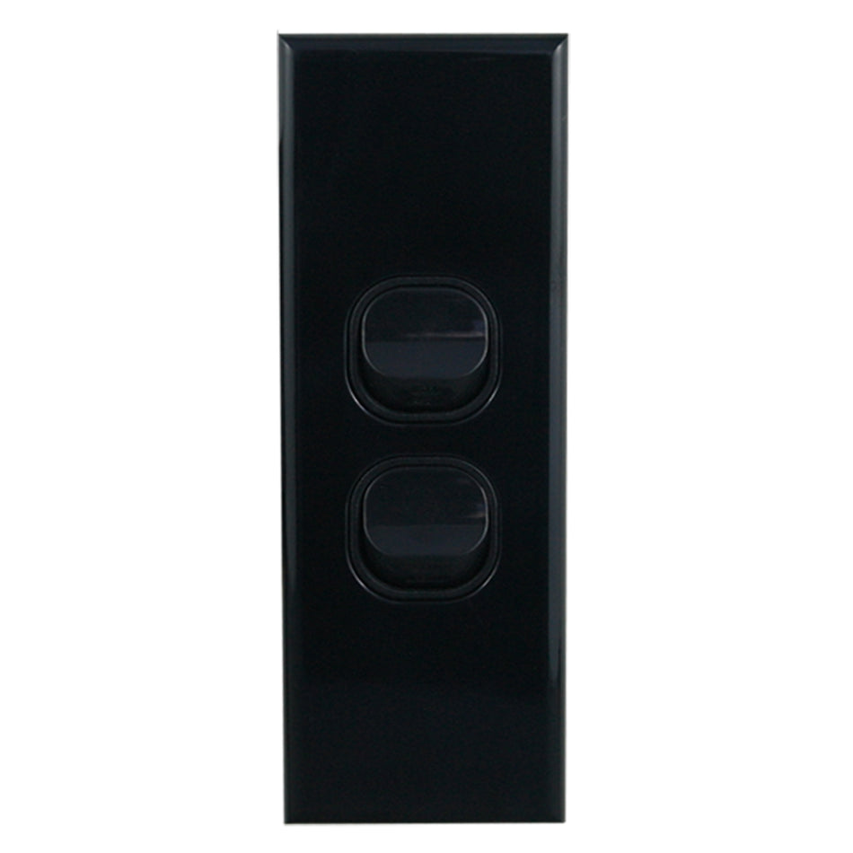 Architrave Switch 2 Gang BLACK