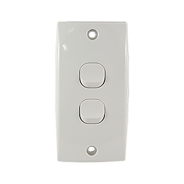 Intermediate Plate Light Switch 2 Gang – 78mm Mounting Centres