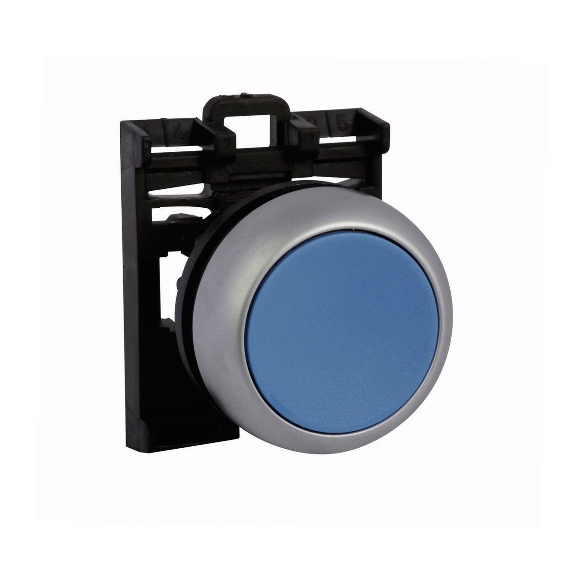 Flush Push button head Spring Return BLUE - right view