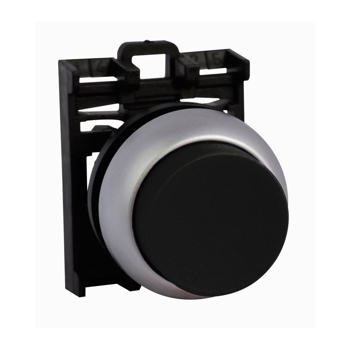 Raised Push Button Spring Return Black - right view