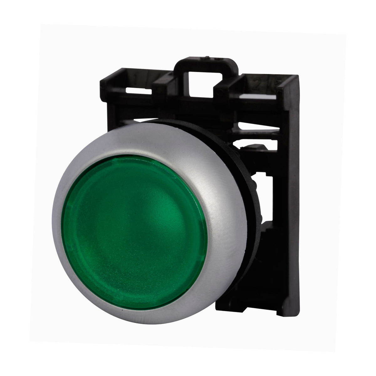Pushbutton Illuminated Stay Put Green (representative image) - left view