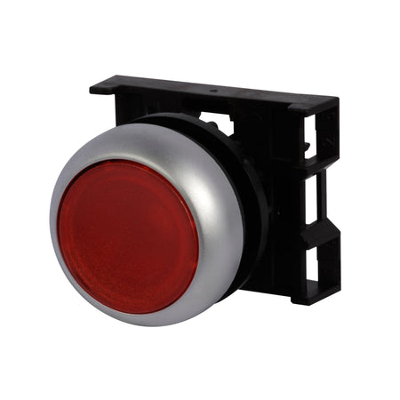 Flush Illuminated Push Button Spring Return Red - left view