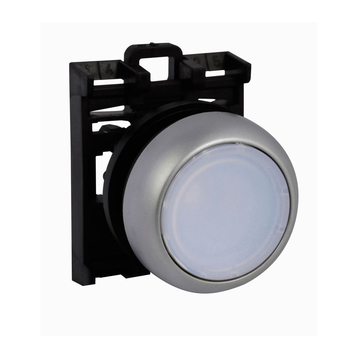 Flush Illuminated Push Button Spring Return White - right view