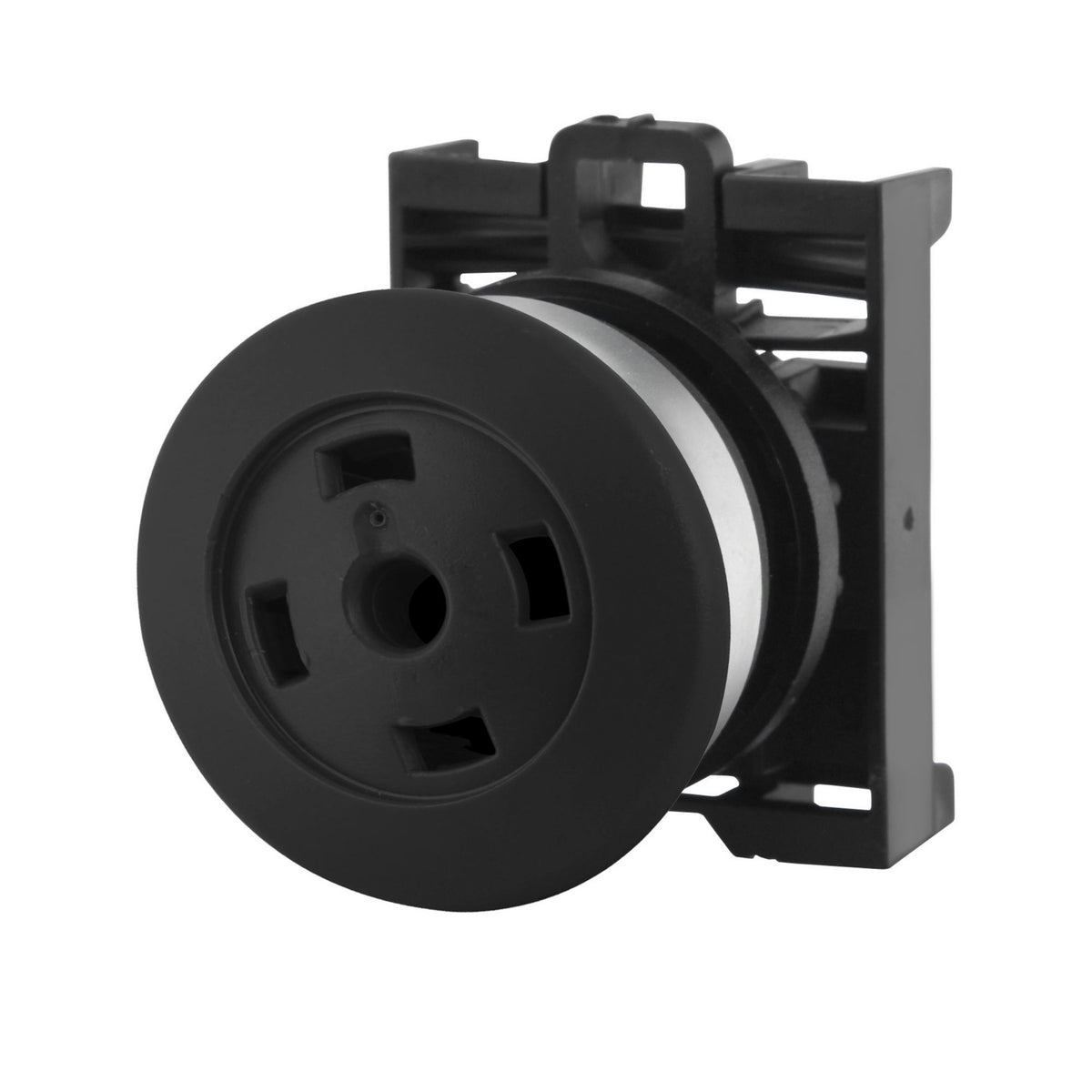 Mushroom Head Push Button Spring Return Black - left view