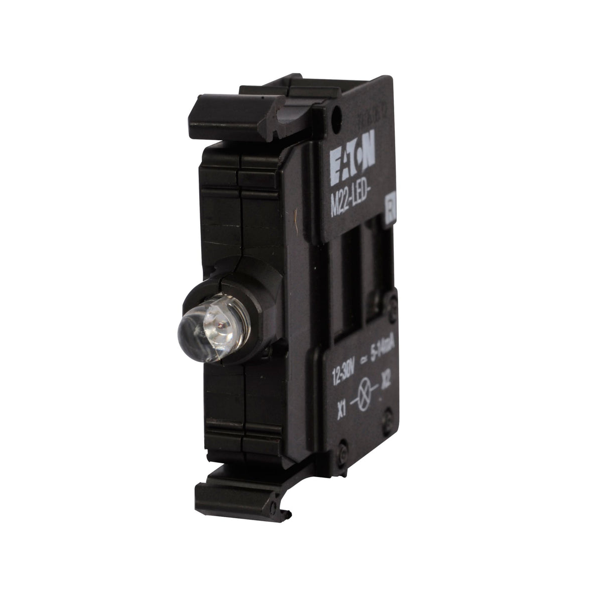 LED Red Suit M22 Pushbutton, 12-30V - left view