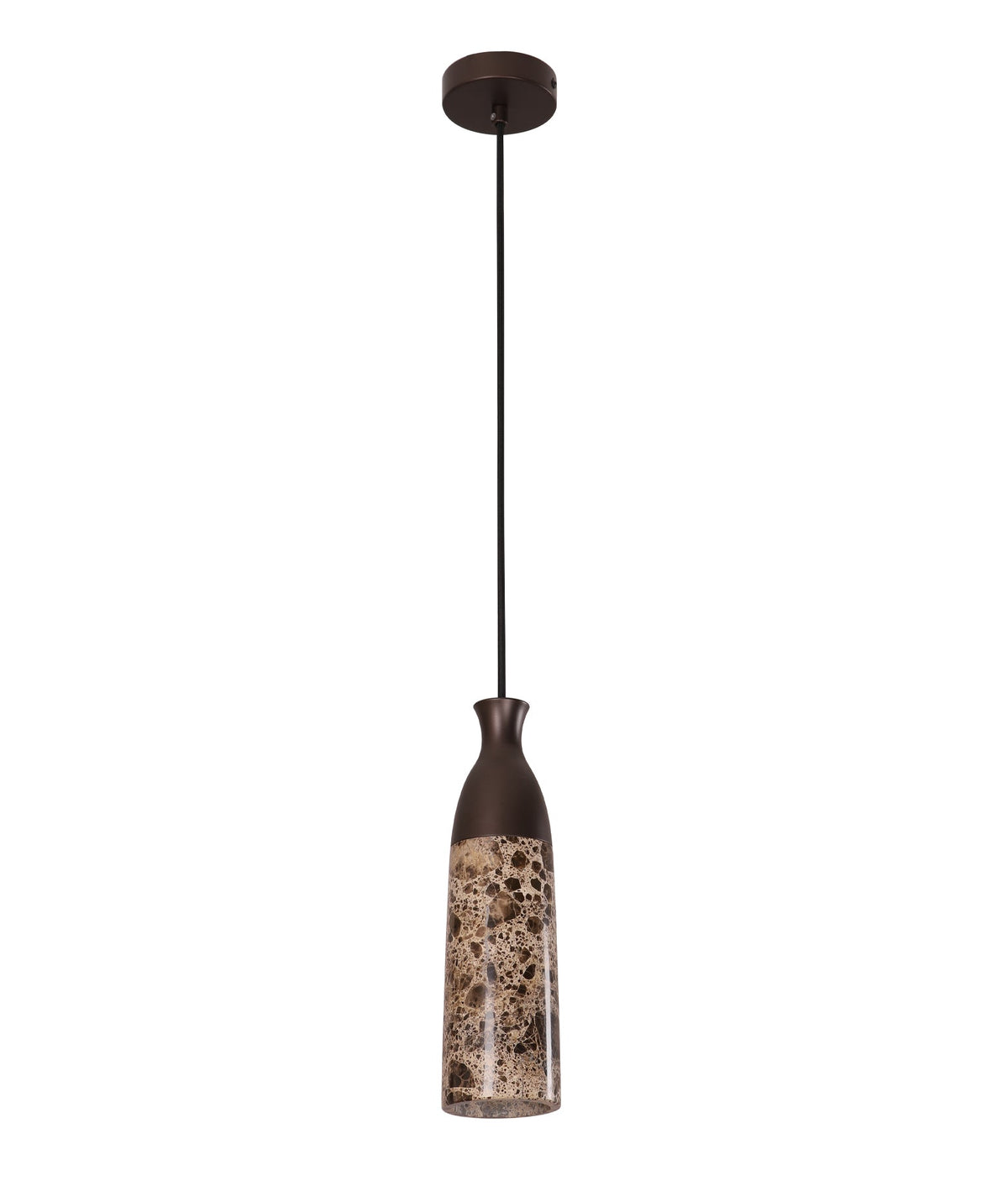 Marmol Interior Marble Cylinder Pendant Light - Brown Marble