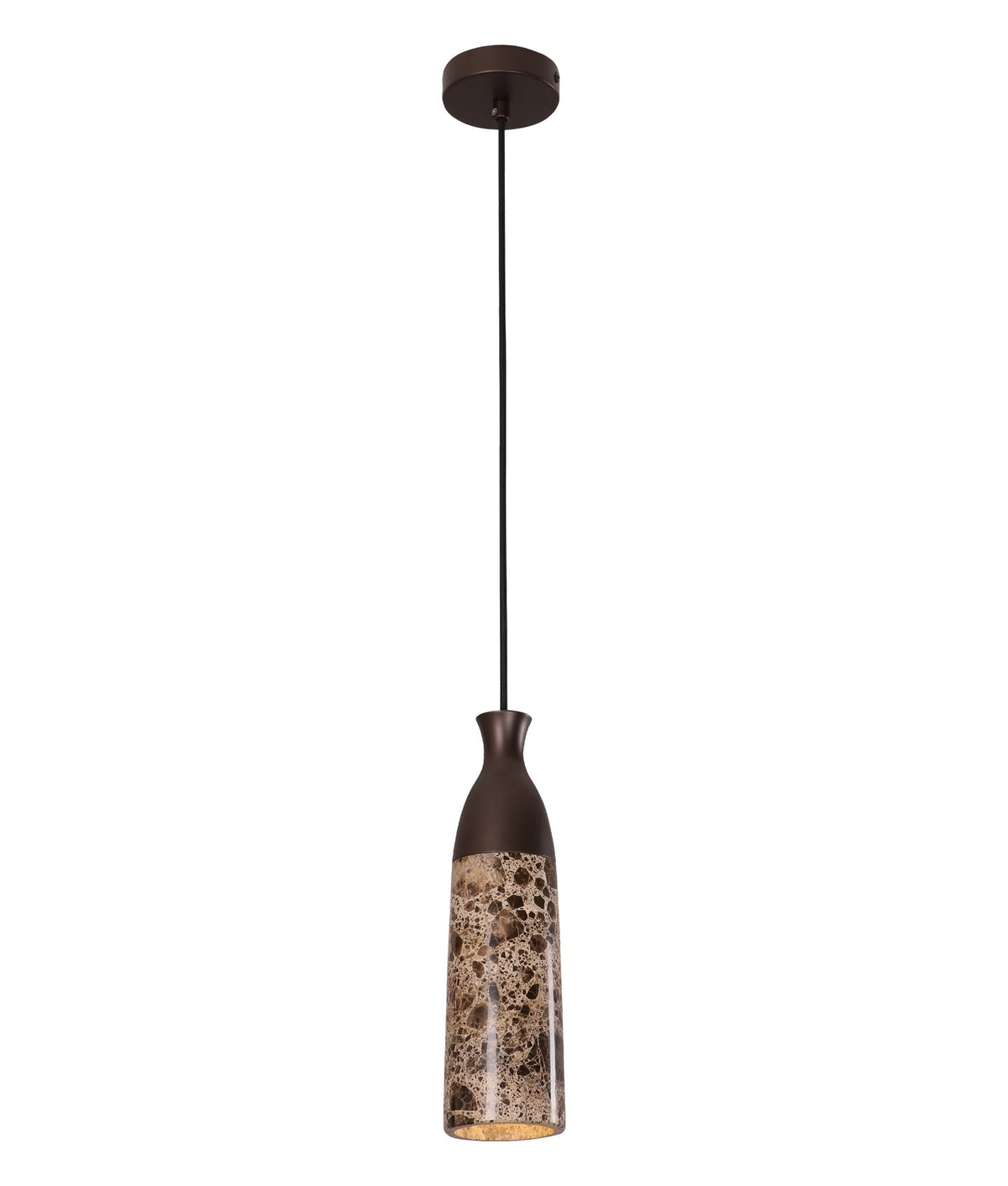 Marmol Interior Marble Cylinder Pendant Light - Brown Marble