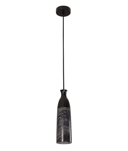 Marmol Interior Marble Cylinder Pendant Light - Grey Marble