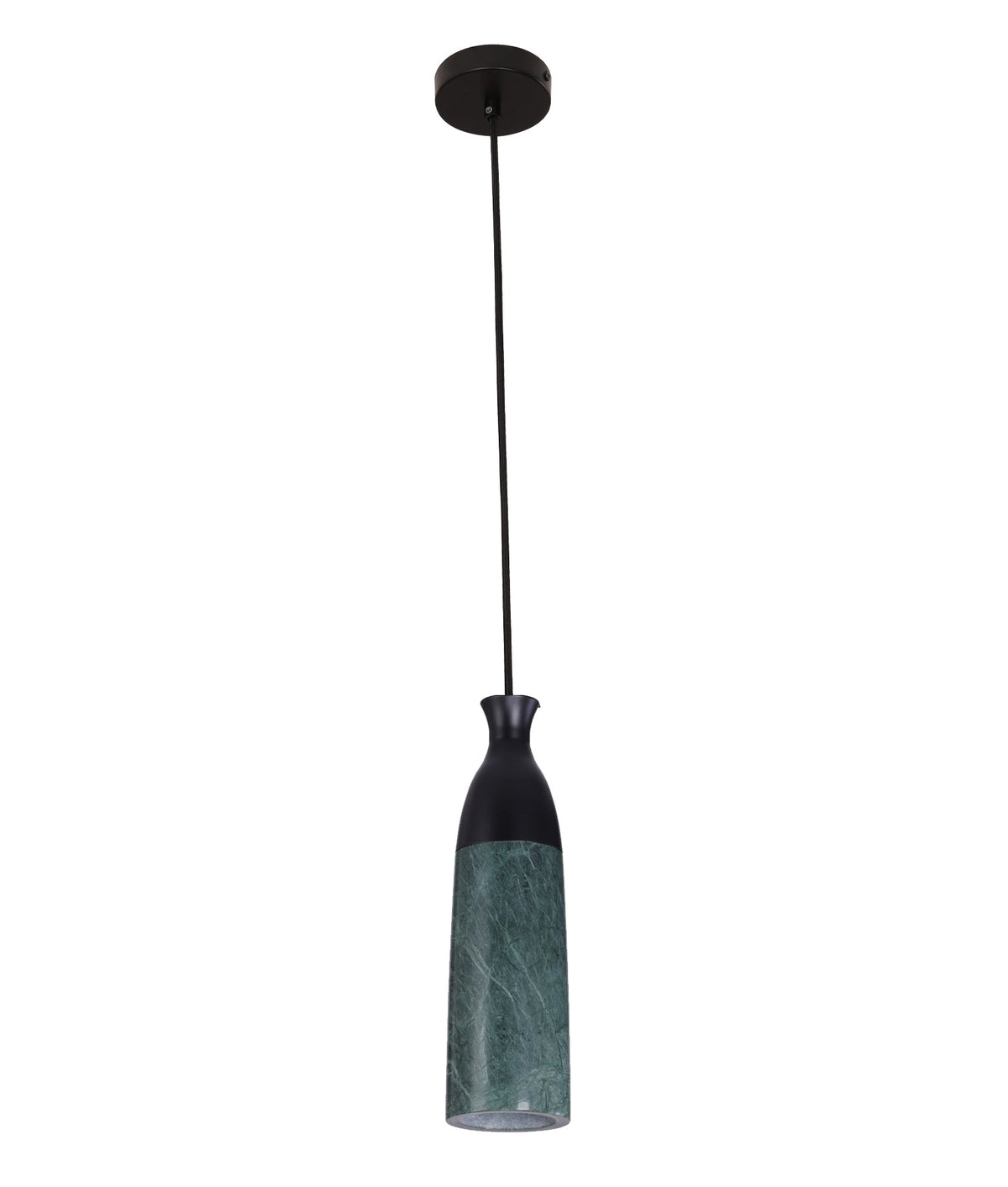 Marmol Interior Marble Cylinder Pendant Light - Green Marble