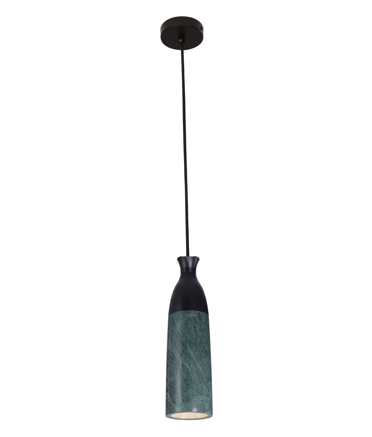Marmol Interior Marble Cylinder Pendant Light - Green Marble
