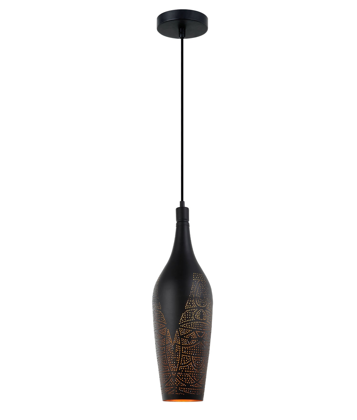 Marrakesh Bohemian Interior Bottle Shape Pendant Light - Black
