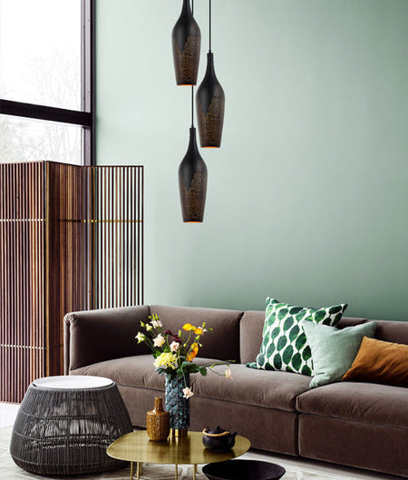 Marrakesh Bohemian Interior Bottle Shape Pendant Light - Black