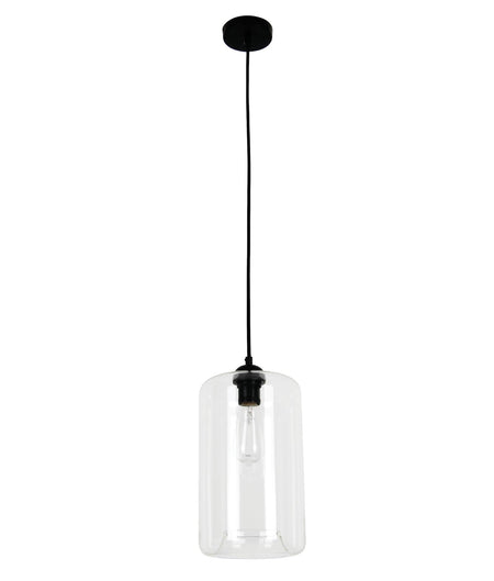 Mason Modern Retro Oblong Glass Pendant Light - Clear