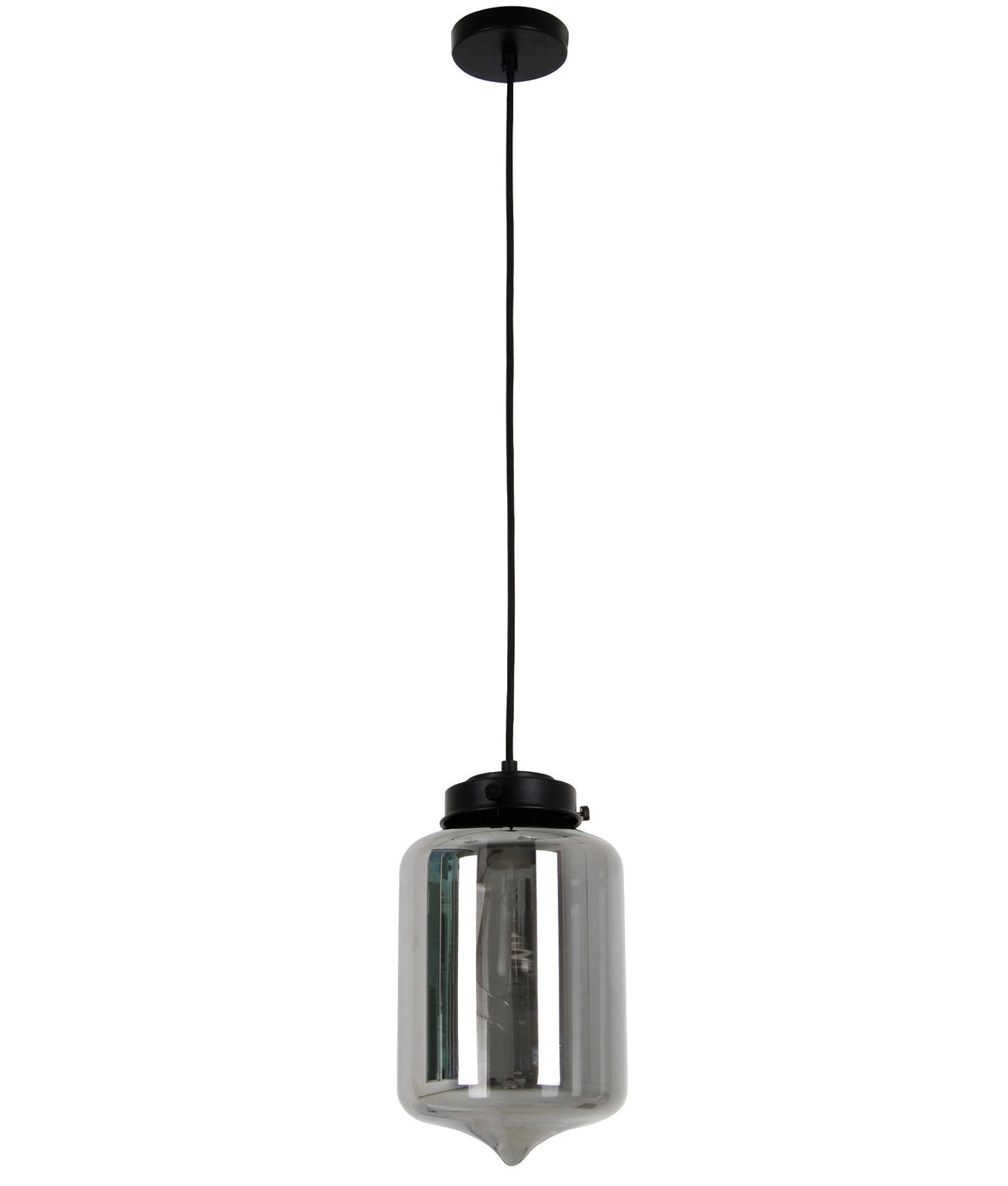 Mason Modern Retro Tipped Glass Pendant Light - Smokey Black