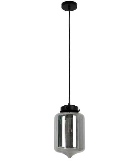 Mason Modern Retro Tipped Glass Pendant Light - Smokey Black