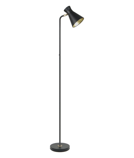 Mecto Cone Iron Adjustable Shade Antique Brass Highlight Floor Lamp - Sand Black