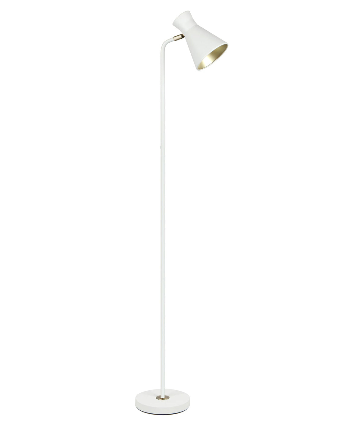 Mecto Cone Iron Adjustable Shade Antique Brass Highlight Floor Lamp - Sand White