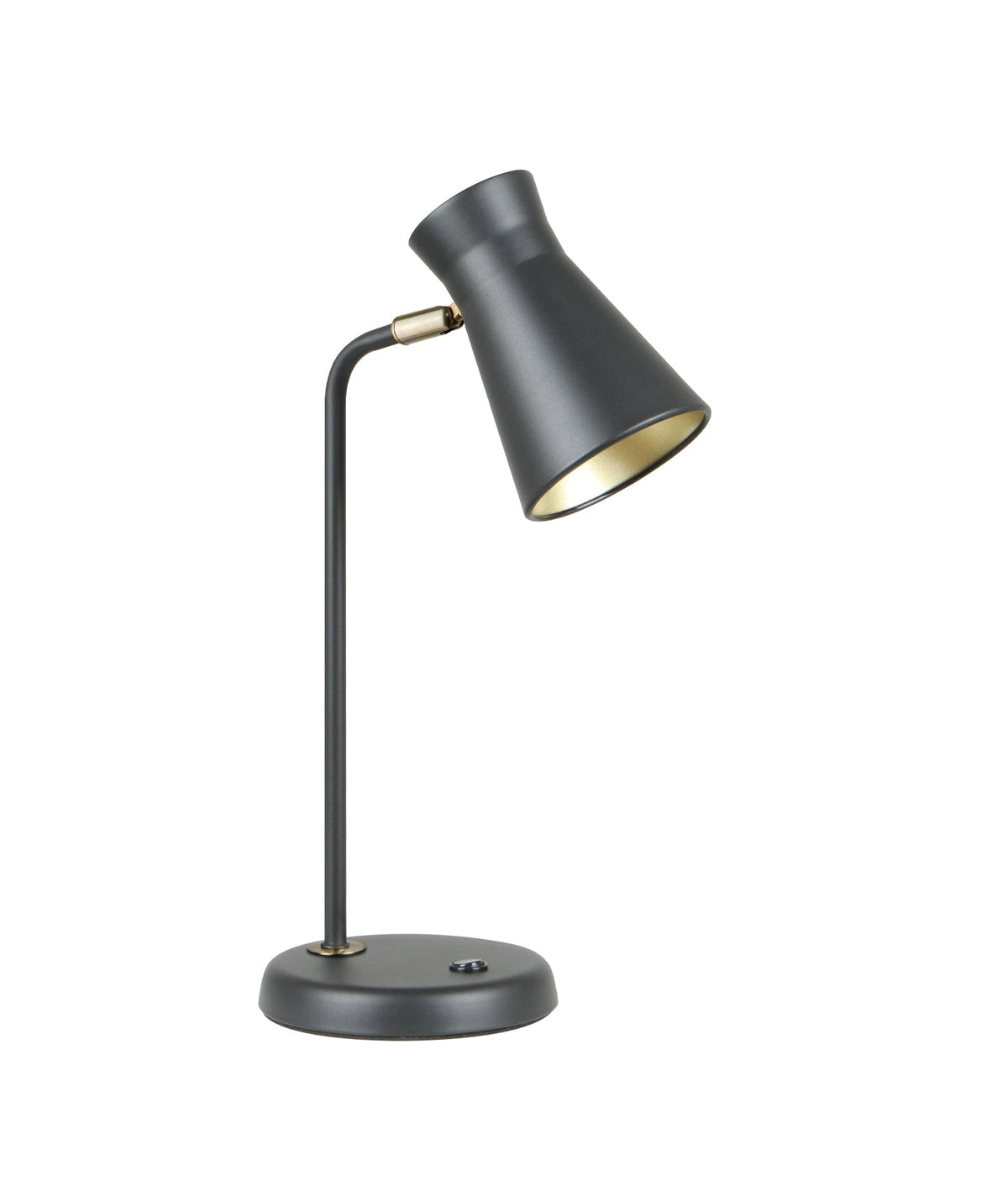 Mecto Cone Iron Adjustable Shade Antique Brass Highlight Table Lamp - Sand Black