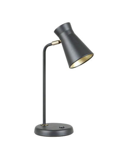 Mecto Cone Iron Adjustable Shade Antique Brass Highlight Table Lamp - Sand Black