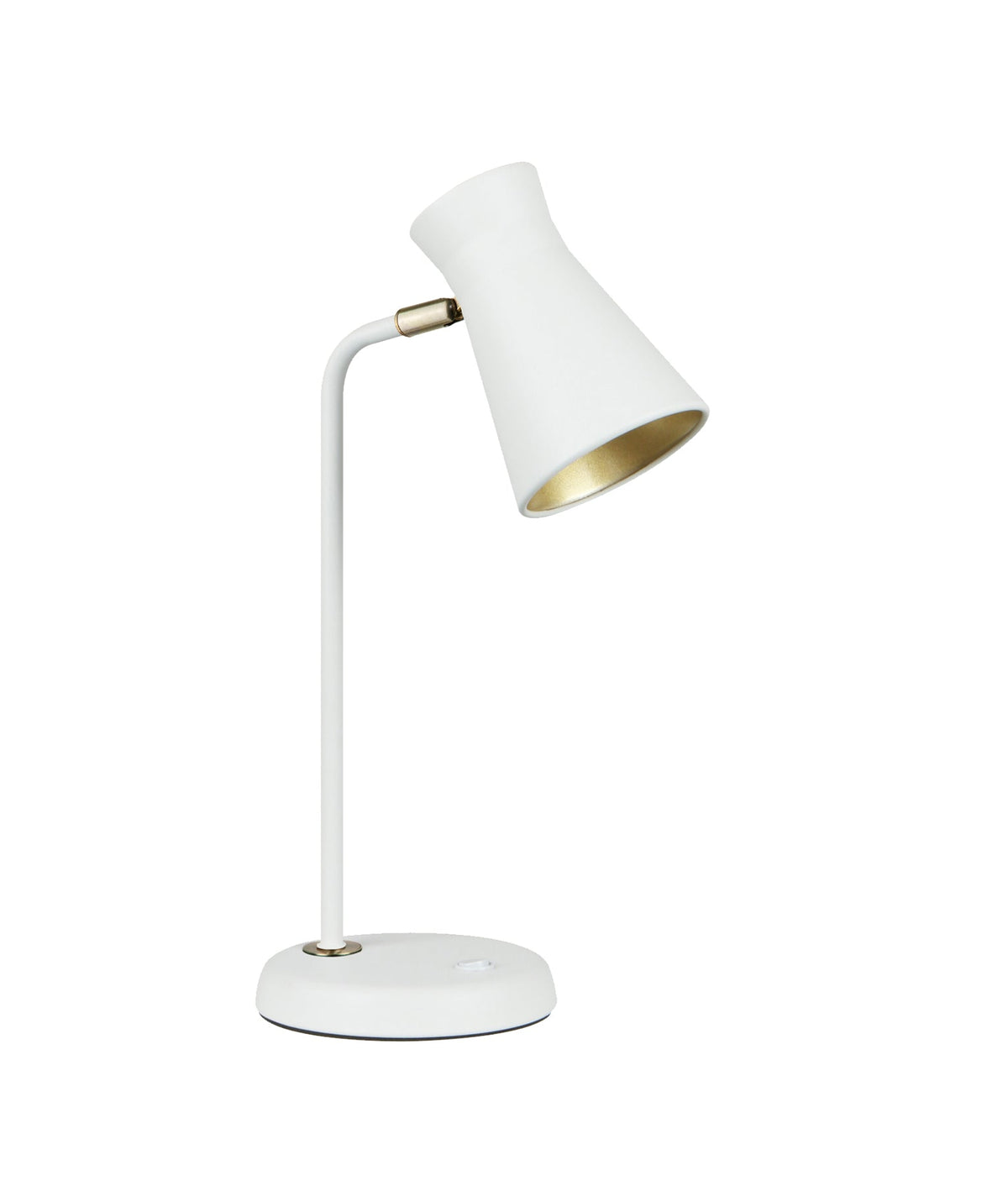 Mecto Cone Iron Adjustable Shade Antique Brass Highlight Table Lamp - Sand White