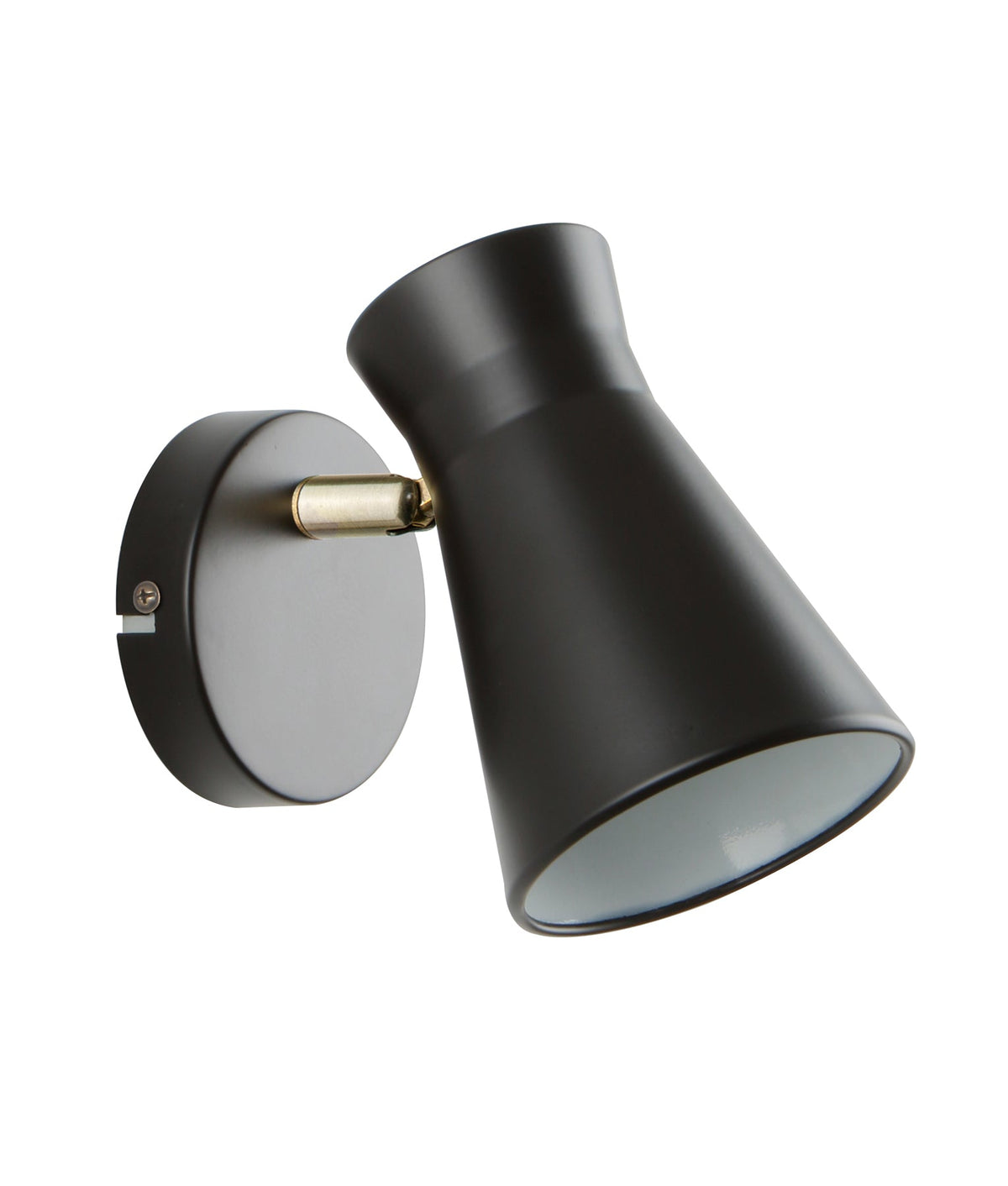 Mecto Interior Cone Iron Adjustable Shade Antique Brass Highlight Wall Light - Matte Black
