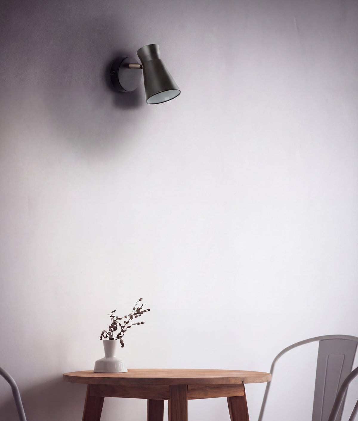 Mecto Interior Cone Iron Adjustable Shade Antique Brass Highlight Wall Light - Matte Black