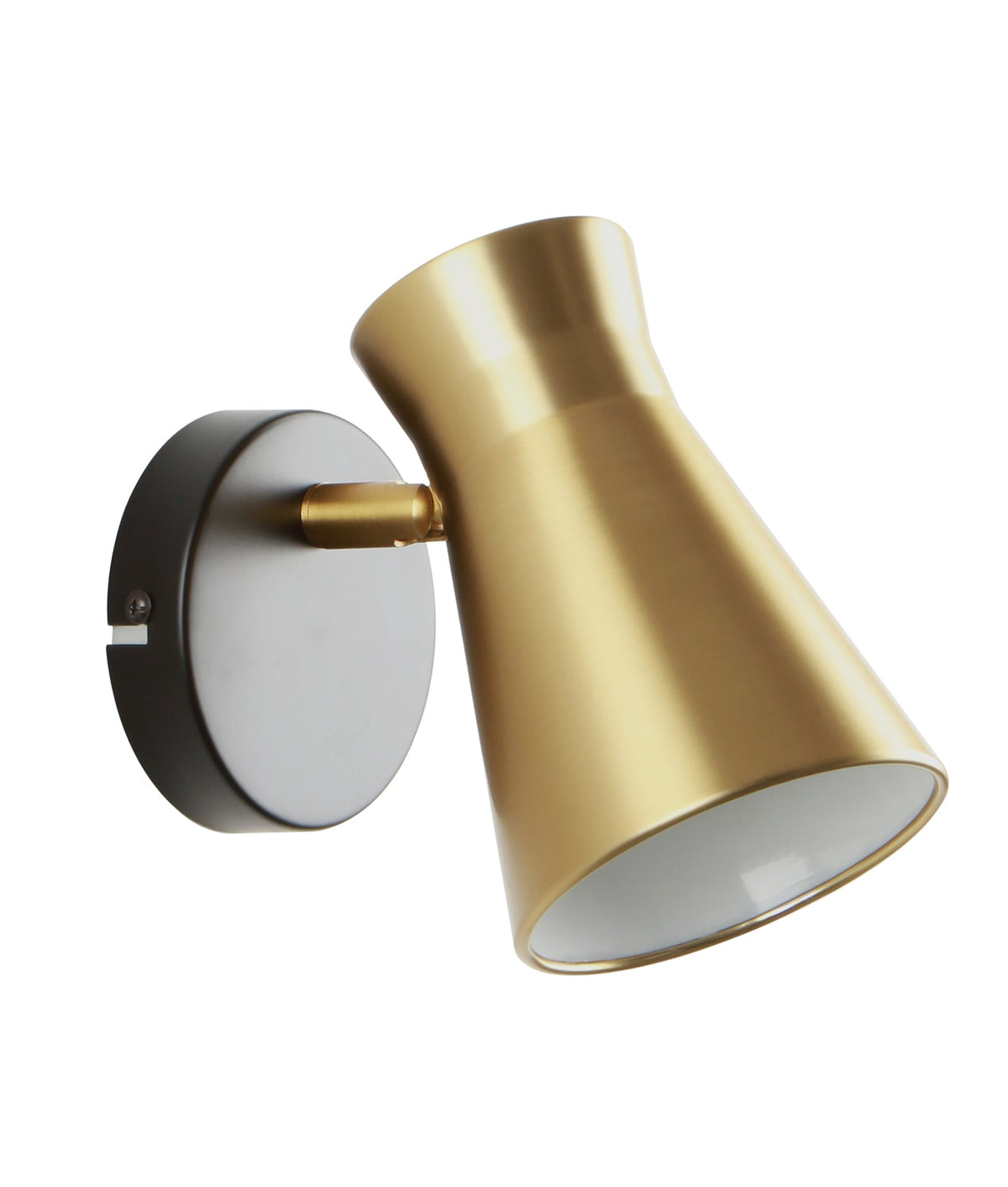 Mecto Interior Cone Iron Adjustable Shade Antique Brass Highlight Wall Light - Matte Gold Natural
